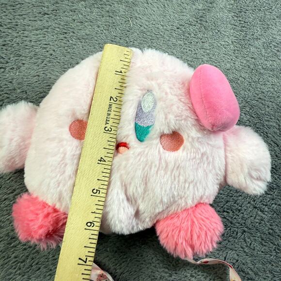 Kirby Valentine's Plush Crossbody Bag Zip Close Pink Fluffy Soft - Picture 7 of 7